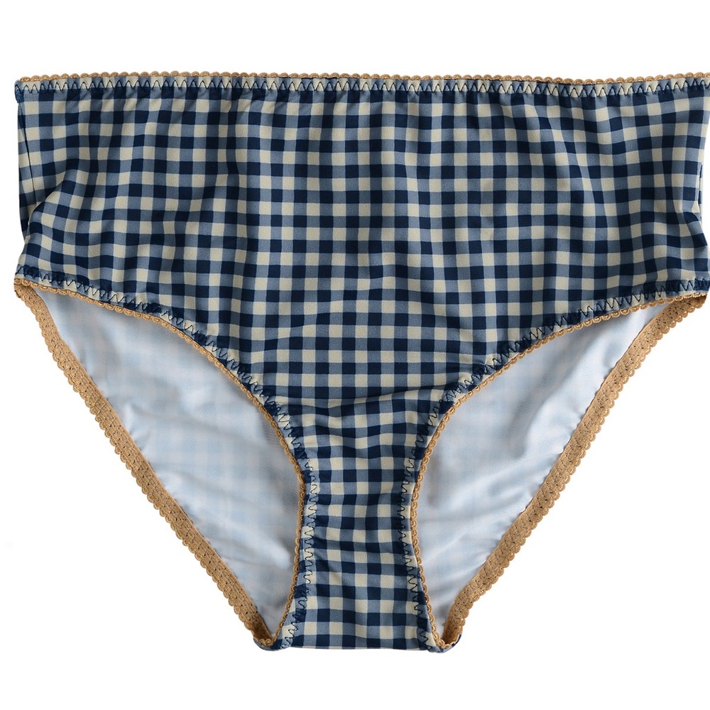 NWT Bimby + Roy NETE High Waisted Bottoms in Navy Gingham XL